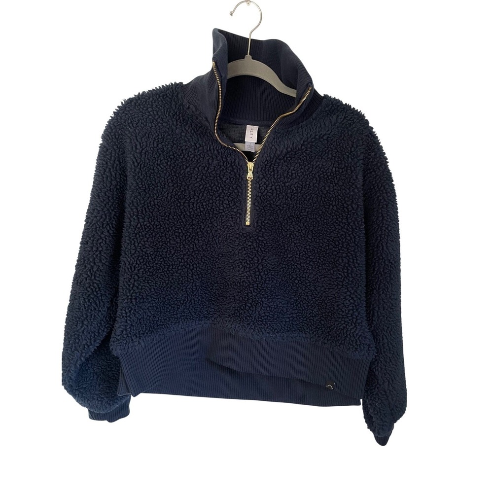 Varley Jaylin Half-Zip Sherpa Fleece Pullover - Navy‎ - Size Small